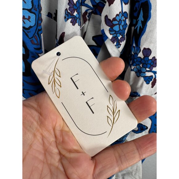 Fig +‎ Flower floral paisley tie waist roll tab sleeve boho beachy dress - Picture 2 of 7